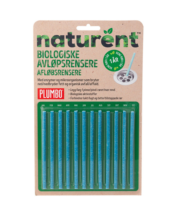 Plumbo naturent rørpinde afløbsrens 12 stk.